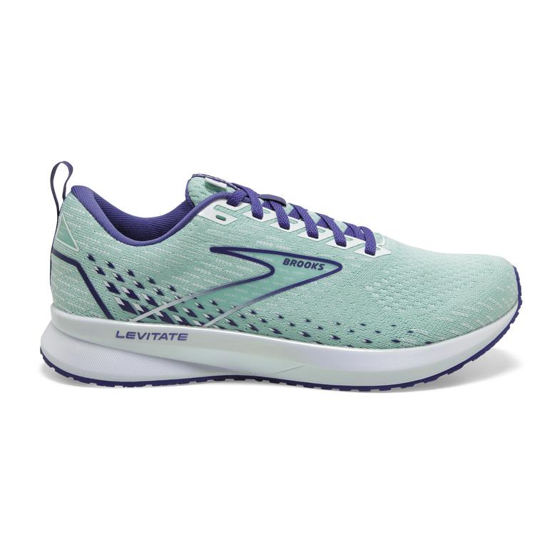 Brooks Womens Levitate 5 Road Running Shoes - PaleTurquoise/Yucca/Navy Blue/White (916840-TCB)